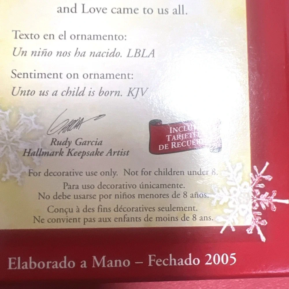 Hallmark Keepsake Ornament Nacio‎ El Amor Spanish Mary Jesus Joseph 2005 NIB NOS